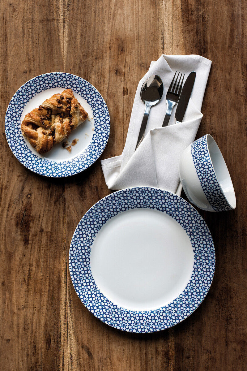 Avie Casablanca 12 Piece Blue Dinner Set