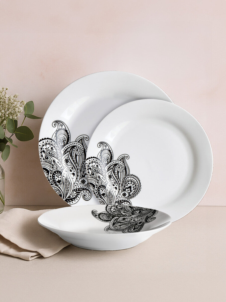 Avie Prince 12 Piece Black Dinner Set