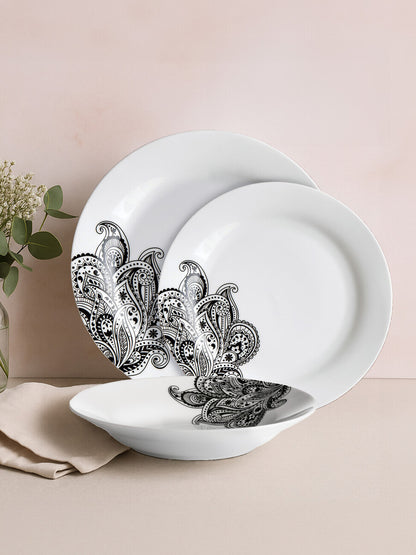 Avie Prince 12 Piece Black Dinner Set