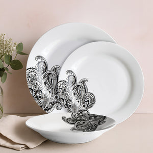 Prince 12 Piece Black Dinner Set | Avie
