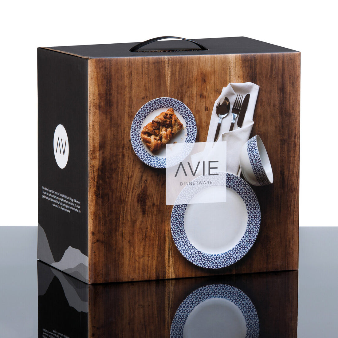 Avie Casablanca 12 Piece Blue Dinner Set Mob