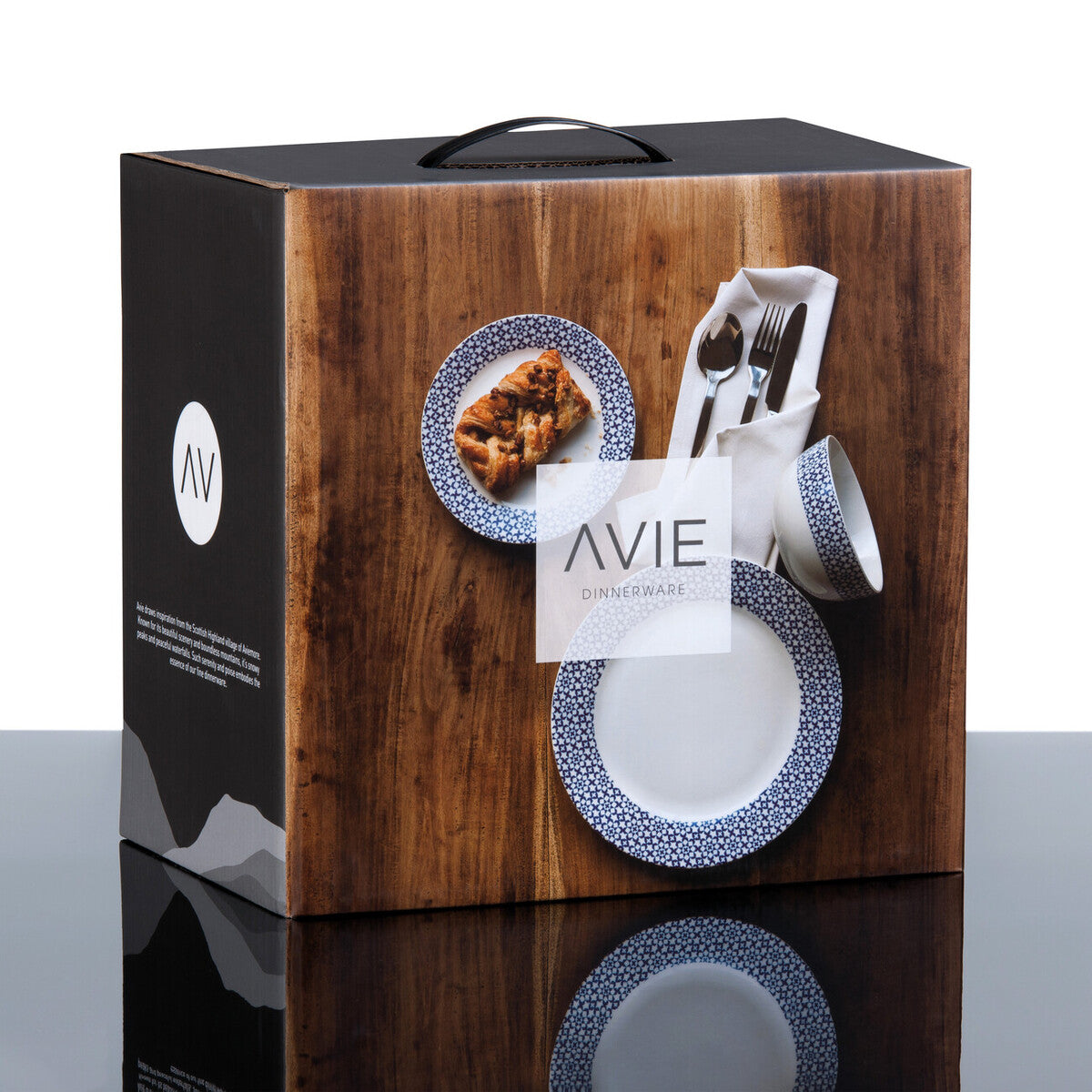 Avie Casablanca 12 Piece Blue Dinner Set Mob