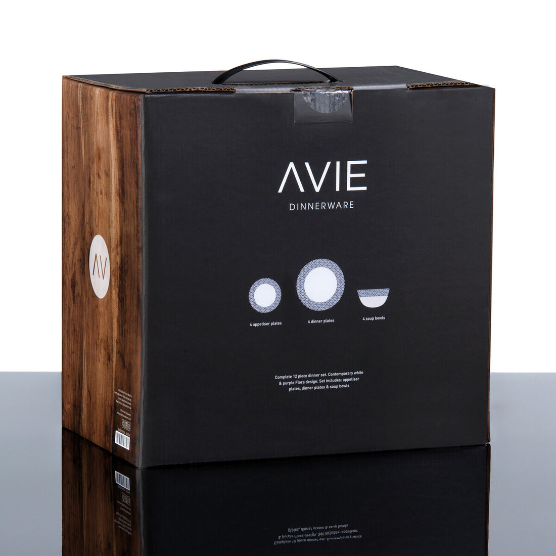 Avie Casablanca 12 Piece Blue Dinner Set Mob