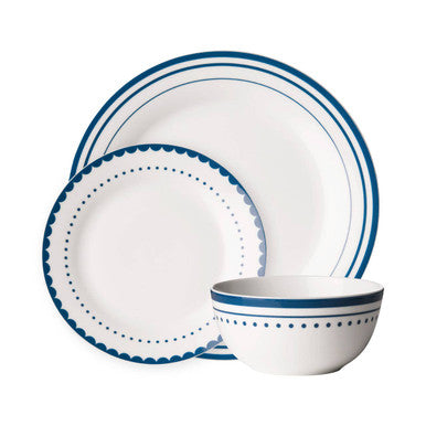 Avie Saturn 12 Piece Blue Dinner Set Mob