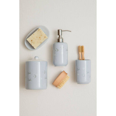 Light Blue And Cream Swift Storage Jar