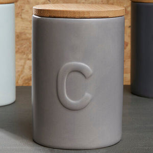 Light Grey Coffee Canister with Bamboo Lid | Fenwick