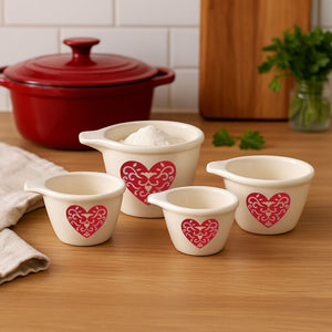 Set of 4 Heart Measuring Cups | Lola