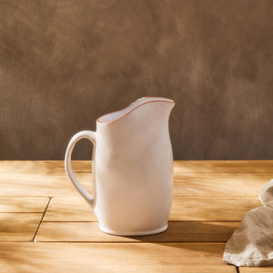 Terracotta White Glazed Pitcher | Calisto