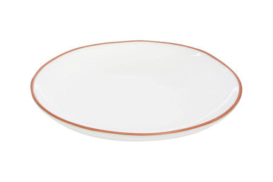 Calisto Terracotta White Glazed Dinner Plate