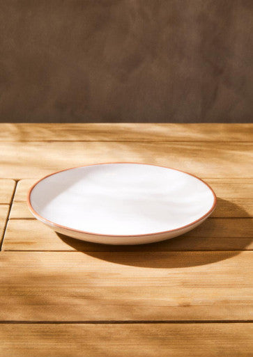 Calisto Terracotta White Glazed Dinner Plate