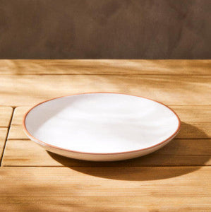 Calisto Terracotta White Glazed Dinner Plate
