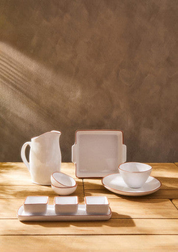 Calisto Terracotta White Glazed Dinner Plate