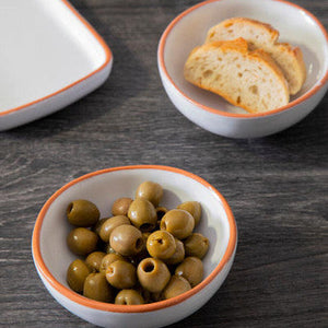 Calisto Terracotta Set Of 2 White Glazed Mini Bowls