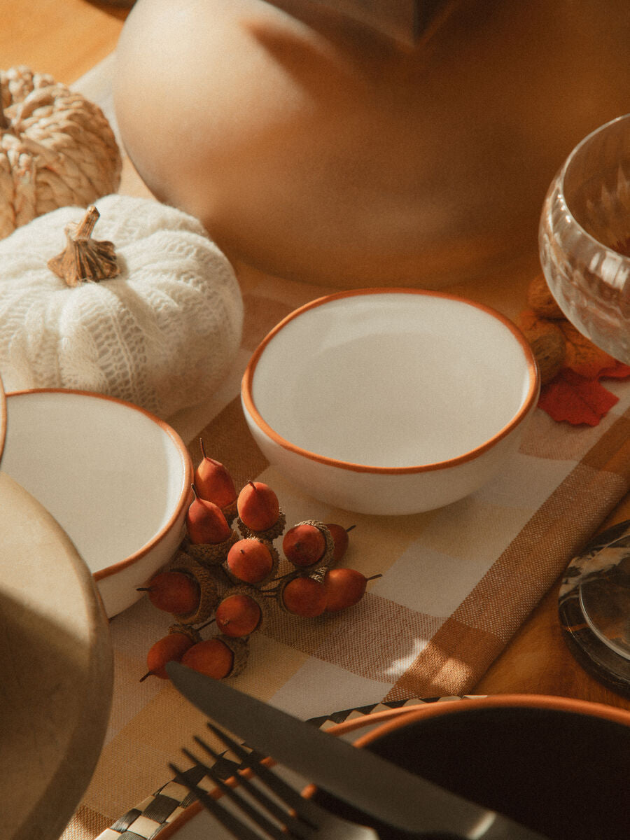 Terracotta Set of 2 White Glazed Mini Bowls | Calisto