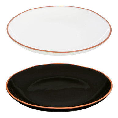 Calisto Terracotta Black Glazed Dinner Plate