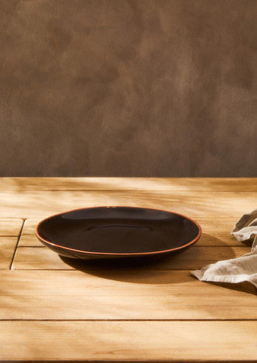 Calisto Terracotta Black Glazed Dinner Plate