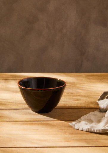 Calisto Terracotta Black Glazed Cereal Bowl