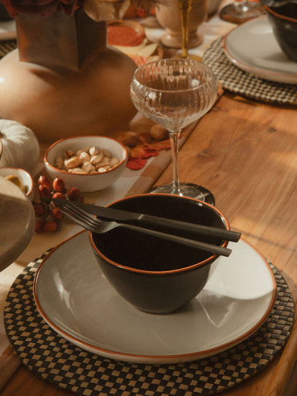 Black Glazed Terracotta Cereal Bowl | Calisto