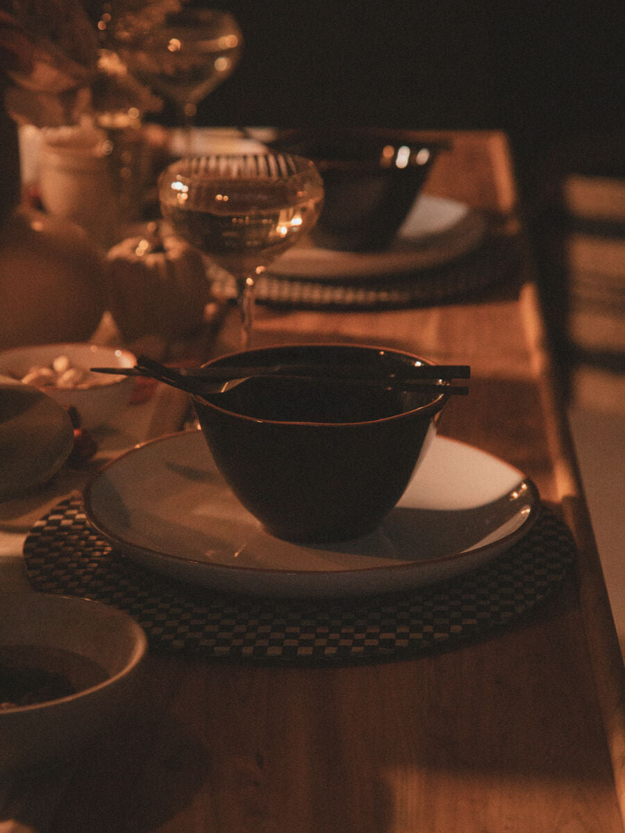 Black Glazed Terracotta Cereal Bowl | Calisto