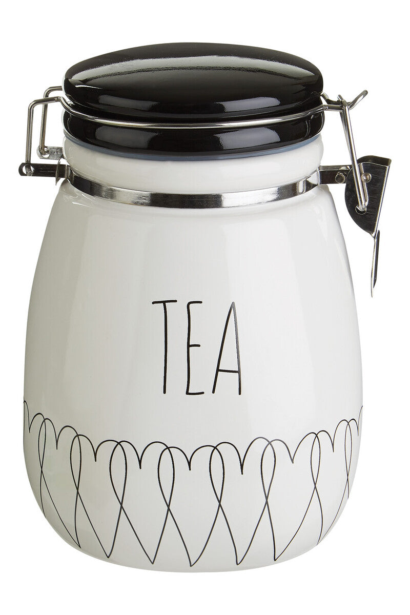Heartlines Ceramic Clip Top Lid Tea Canister