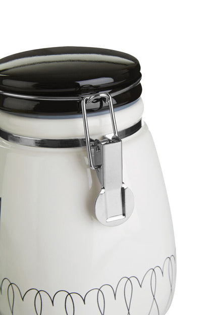 Heartlines Ceramic Clip Top Lid Coffee Canister
