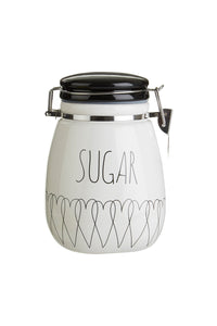 Heartlines Ceramic Clip Top Lid Sugar Canister