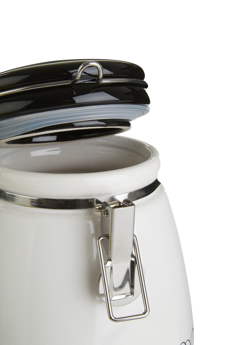 Heartlines Ceramic Clip Top Lid Sugar Canister