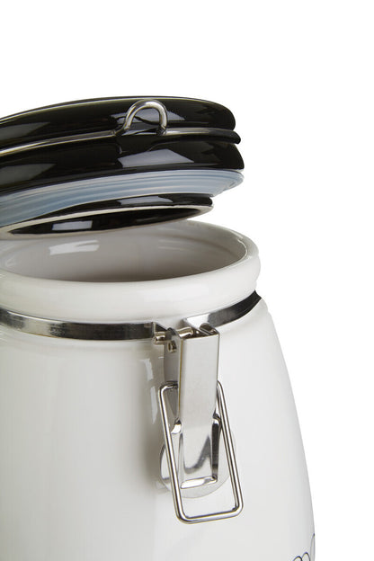 Heartlines Ceramic Clip Top Lid Sugar Canister