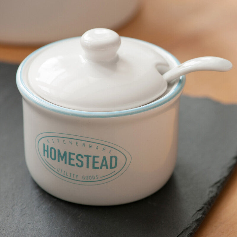 Homestead Sugar Pot With Lid And Spoon