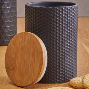 750ml Black Canister with Bamboo Lid | Geome