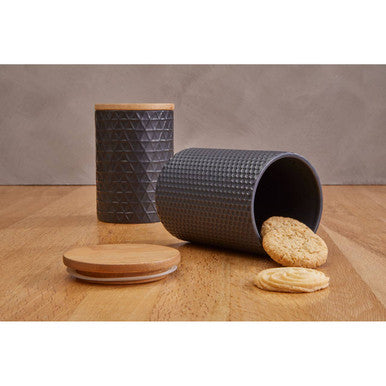 Geome Dolomite And Matt Black Hex Canister