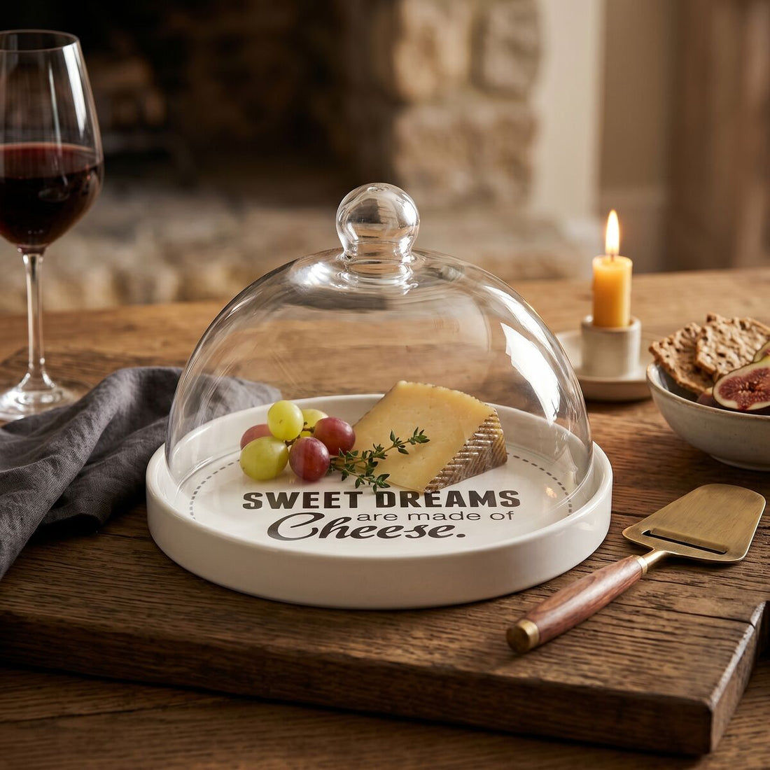 Cheese Board with Glass Dome | Pun and Games