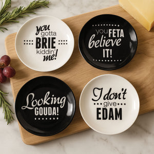 Set of Four Cheese Plates | Pun and Games