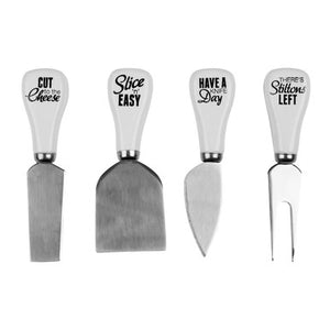 Set of 4 Cheese Knives | Pun and Games