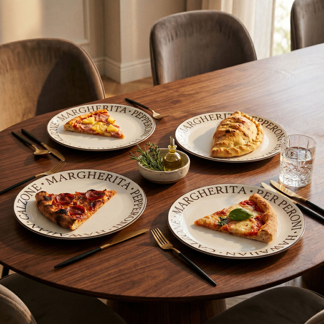 Set of Four Pizza Plates | Noir