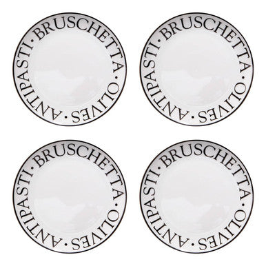 Noir Set Of Four Antipasti Plates