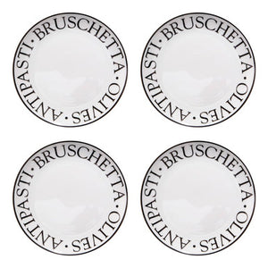 Noir Set Of Four Antipasti Plates