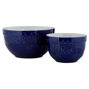 Set of Two Blue and White Mixing Bowls | Gigi
