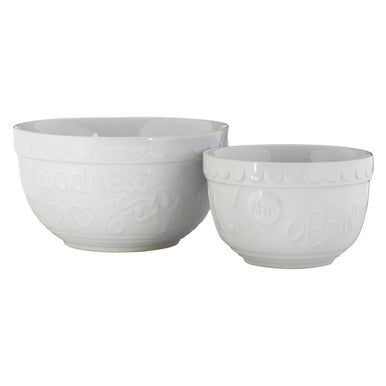Gigi White Set Of Two Mixing Bowls