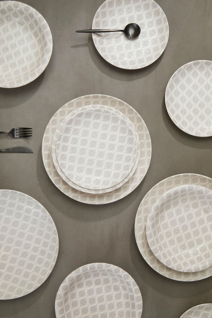 Maya Grey And White 12 Piece Dinner Set