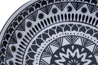 Maya 12 Piece Black And White Dinner Set