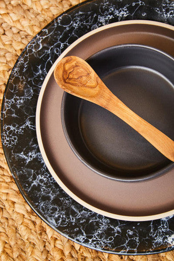 Hygge Black Marble Effect Dinner Plate