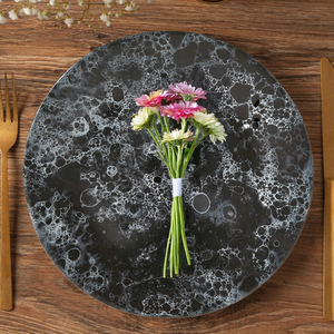Black Marble Effect Dinner Plate | Hygge