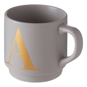 Signet Grey Monogram Mug A