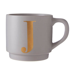 Grey Monogram Mug J | Signet