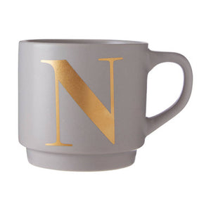 Signet Grey Monogram Mug, N