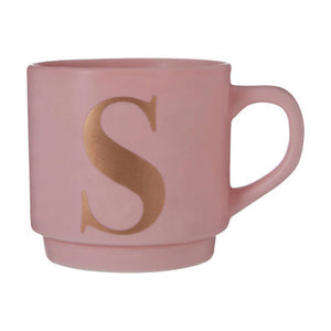 Signet Pink Monogram Mug, S