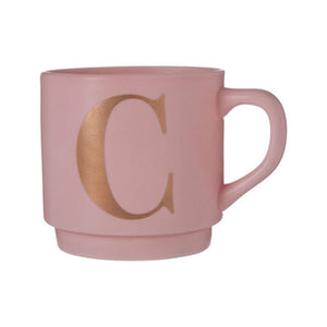 Signet Pink Monogram Mug, C