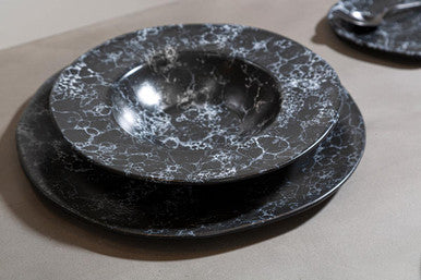 Hygge Black Marble Effect Pizza Plate