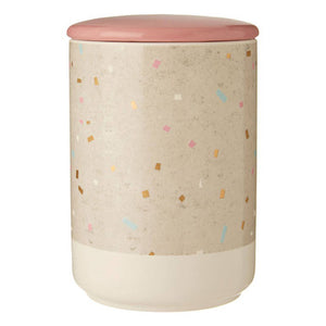 Large Fine Earthenware Grey White Storage Canister | Lozica